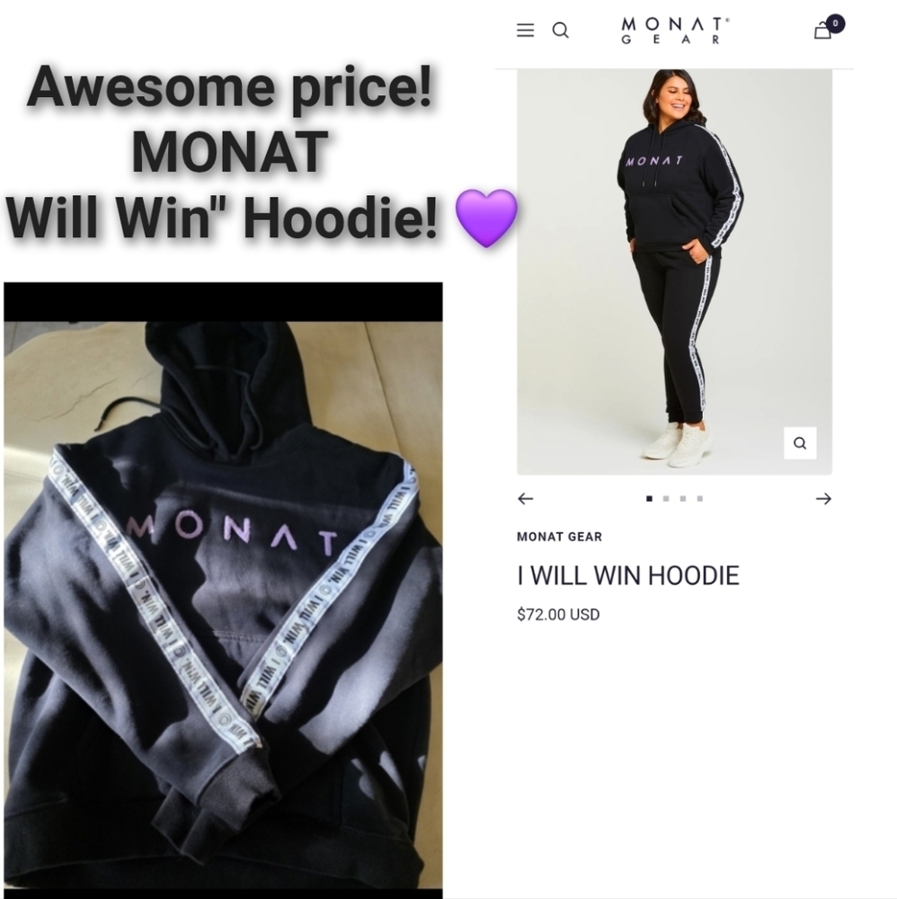 I WILL WIN HOODIE. Monat Gear Size Small - Picture 2 of 5